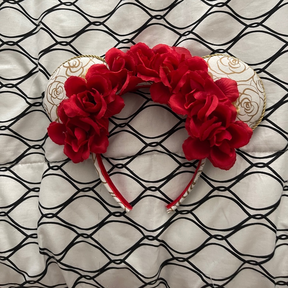 Rose Patterned Disney Inspired Ears Headband
